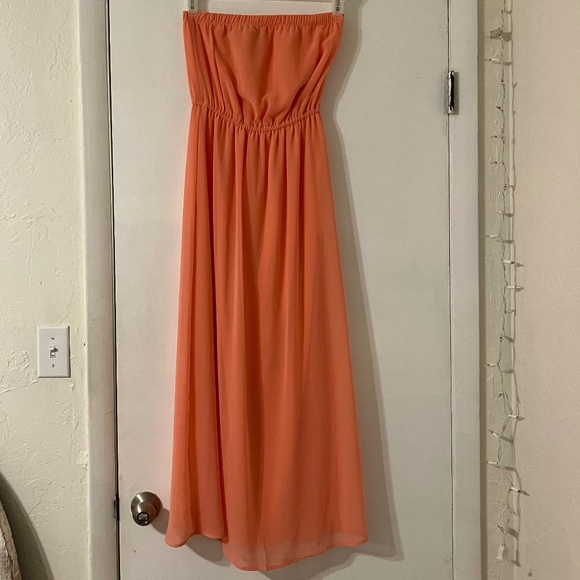 Forever 21 Orange Strapless Dress - Picture 1 of 7